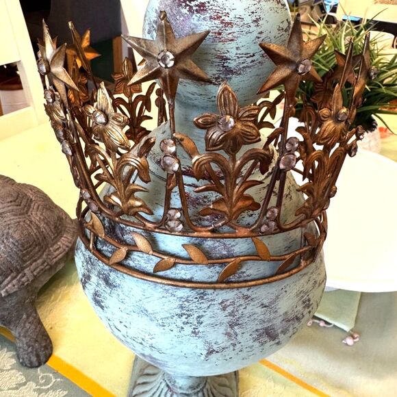Stunning Anthropologie metal and jeweled crown tall and beautiful must see - Picture 2 of 4